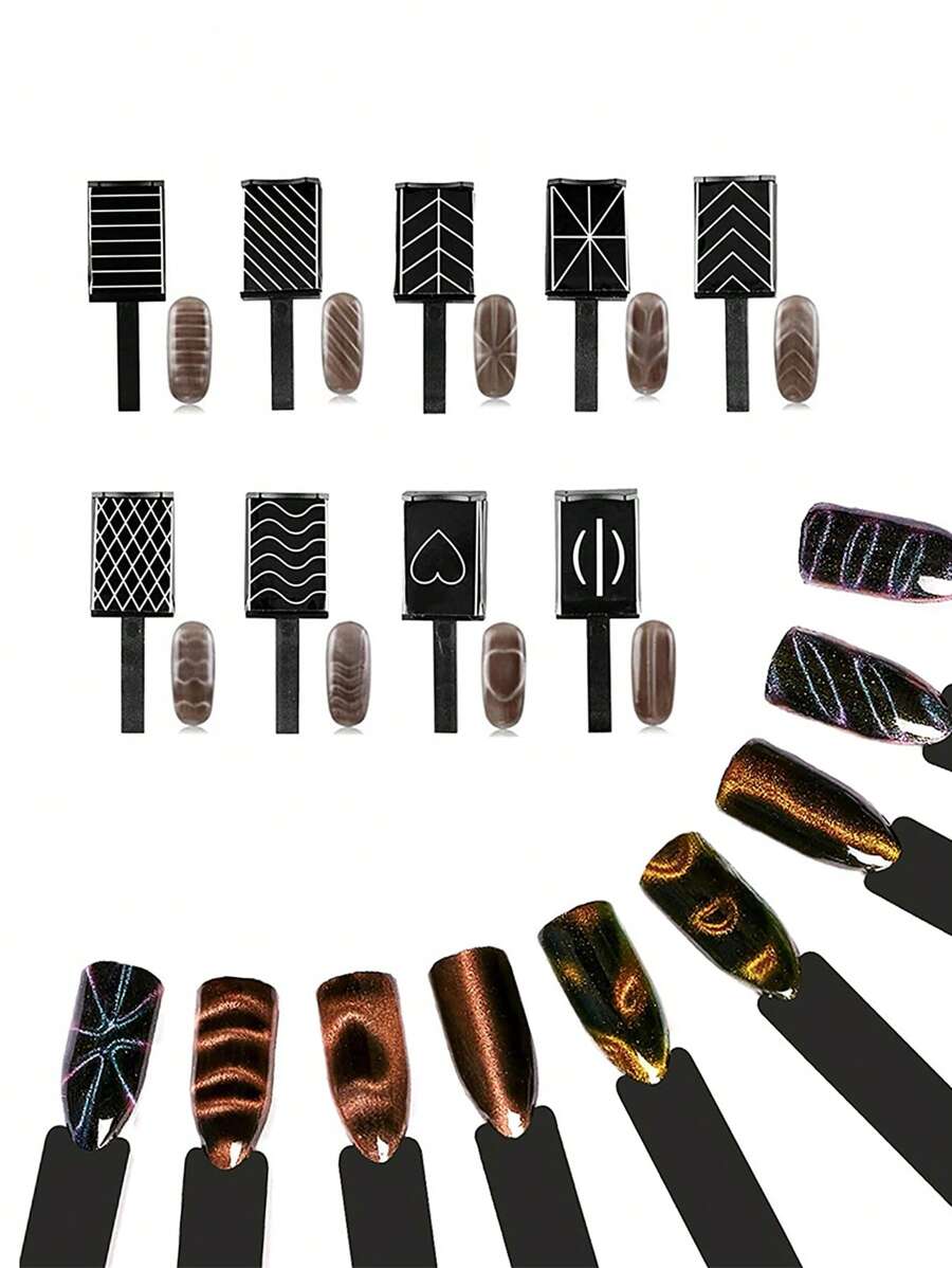 5 件猫眼多功能美甲磁力棒，美甲用品，美甲工具，美甲工具，返校，指甲，按压指甲的美甲工具，修甲修脚工具