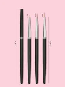 3入組美甲刷套裝 - 黑色 - 查看 3