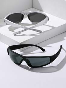 2pairs Men Wrap Frame Fashionable Fashion Glasses For Daily Life For Summer Beach Vacation,Outdoor,Travel - Multicolor - View 6