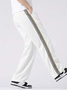 Aesthetic Post 男士對比綁帶束腰寬鬆褲 - 白色 - 查看 5
