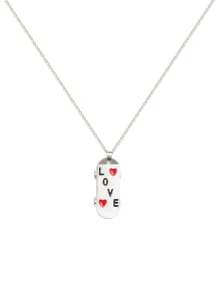 1pc Kids Heart & Letter Detail Skateboard Pendant Necklace For Daily Life - Silver - View 2