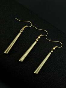 3 piezas/set pendientes de gota geométricos de moda para hombres para decoración diaria, para regalo de joyería y fiesta - Amarillo Oro - Ver 1