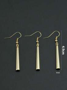 3 piezas/set pendientes de gota geométricos de moda para hombres para decoración diaria, para regalo de joyería y fiesta - Amarillo Oro - Ver 3