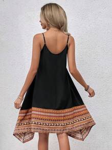 SHEIN VCAY Vestido de tirantes bajo asimétrico - Negro - Ver 2