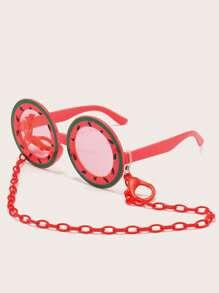 夢野青年時尚圓形潮流眼鏡 - 紅色 - 查看 3