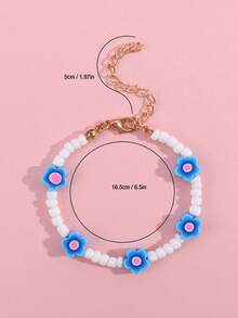 Chicas 3 piezas Set joya con diseño de flor con cuenta para decoración diaria - Multicolor - Ver 9