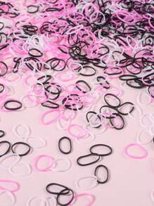 1500入組女孩素色休閒髮圈適用於日常 - 彩色 - 查看 5