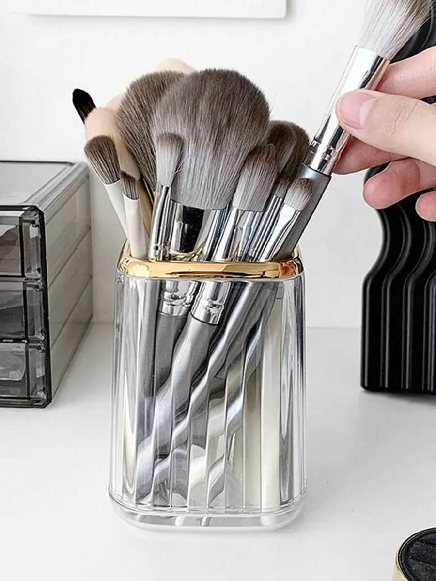 1 件化妆刷收纳桶、房间、家居、卧室、浴室、房屋、粉色房间、客厅装饰、旅行用品、礼品袋、送给妈妈、爸爸、男士、朋友、老师、生日、婚礼、书桌、架子、配件、礼品盒、有趣的礼物、收纳、化妆刷架 - 無色 - 查看 1