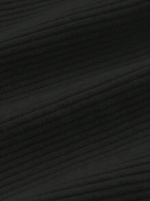 SHEIN MOD 素色露背掛脖上衣 - 黑色 - 查看 3