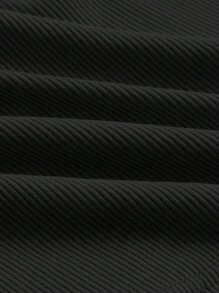 SHEIN MOD Top halter unicolor tejido de canalé - Negro - Ver 3