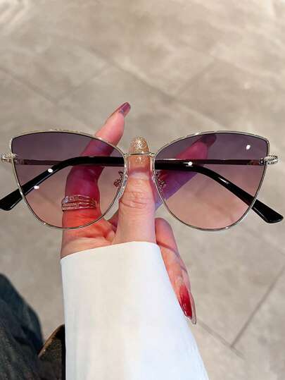 1Pair Women Cat Eye Boho Fashion Glasses For Outdoor And Traveling Elegant Shades Beach Accessories Beach Accessories For Women Glasses Shades Basics Fall Winter Women Outfits Clothes Business Casual Gifts Elegant Outfit For Summer Beach Vacation,Outdoor,Travel Elegant Style Cat Eye Frame