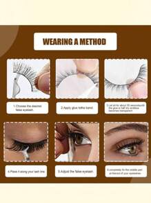 1對亮片裝飾發亮柔軟假睫毛 - 彩色 - 查看 4