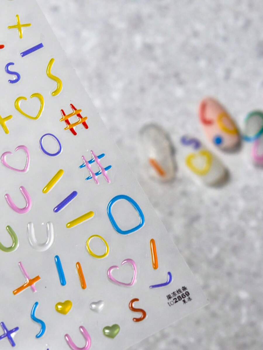 1sheet Geometric Pattern Nail Art Sticker Nail Stickers DIY - Multicolor - View 1