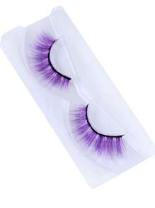 1 Đôi Lông Mi Giả Màu Tím Có Cánh Gợi Cảm - Màu tím - Xem 5