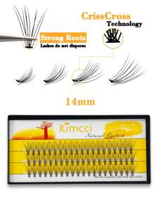 KIMCCI 1盒10D 0.10C/D捲曲14毫米局部假睫毛 - 黑色 - 查看 2