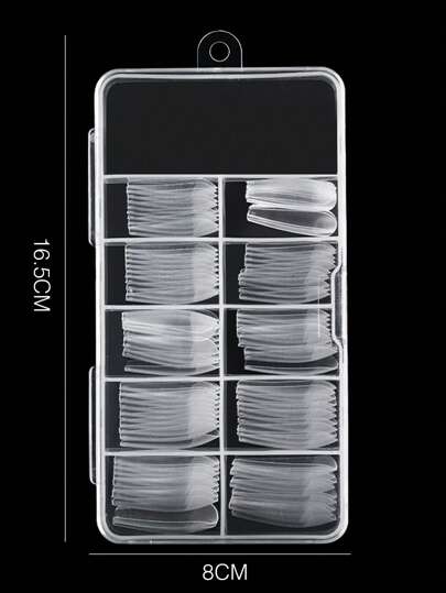 120pcsロングコフィンクリアフェイクネイル