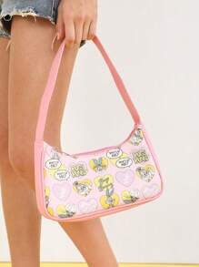 LOONEY TUNES X SHEIN Cartoon Rabbit Graphic Bag - Pink - View 2