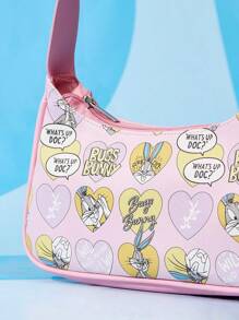 LOONEY TUNES X SHEIN Cartoon Rabbit Graphic Bag - Pink - View 5