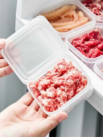 4 piezas Contenedor de comida almacenamiento de alimentos minimalista moderno transparente para casa