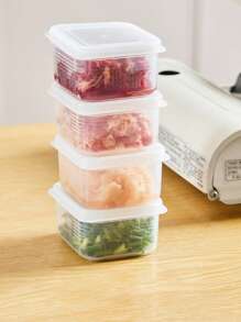 4pcs PP Food Storage Box, Modern Minimalist Clear Food Container For Home - Clear - View 4