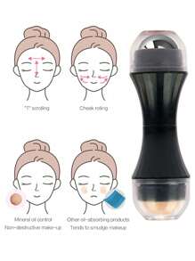 1pc Facial Oil Absorbing Roller - Black - View 7