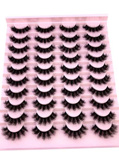 HBZGTLAD 20 Pairs 3D Fluffy Faux Mink Lashes, Long Thick Natural Looking False Eyelashes, Wholesale Makeup Lashes Strip Lashes, Lashes, Eyelashes, Fake Lashes