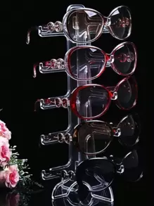 1pc Multi-layer PP Glasses Storage Rack, Minimalist Clear Glasses Display Holder For Home - Clear - View 2