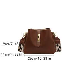 Bolso cubo medio elegante para el trabajo - Marrón - Ver 5
