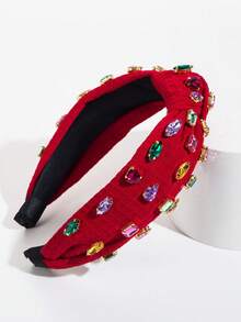 1入組女性水鑽裝飾魅力四射寬髮箍 - 紅色 - 查看 2