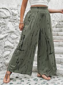 SHEIN LUNE Plus Tie Dye Wide Leg Pants
