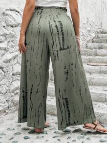 SHEIN LUNE Plus Tie Dye Wide Leg Pants