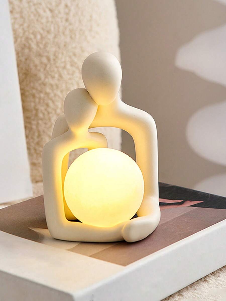 1 cái Đồ Thủ Công Trang Trí cho Thiết Kế Cặp Đôi, Đèn Ngủ Trang Trí Bằng Gốm Trắng để Trang Trí Nhà Cửa - trắng - Xem 1