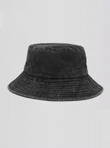 1pc Unisex Washed Bucket Hat, Solid Color Drawstring Sun Hat, Outdoor Casual Sports Cycling Travel Sun Protection Hat, Summer
