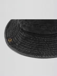 1pc Unisex Washed Bucket Hat, Solid Color Drawstring Sun Hat, Outdoor Casual Sports Cycling Travel Sun Protection Hat, Summer