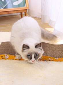1pc Kertas Kartun Kucing Pola Cat Scratcher Untuk Kucing Untuk Bermain - Mocha Brown - View 2