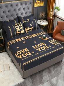 1pc Solid Color Fitted Sheet Mattress Cover With All Round Elastic Rubber Band Protection, Non Slip And Anti-Shedding Fitted Sheet For Single/Double Beds, Four Seasons Universal Design - Multicolor - View 2