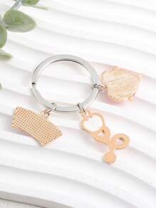 創意護士帽和聽筒形狀鑰匙圈適用於包包配件 - 銀色 - 查看 2