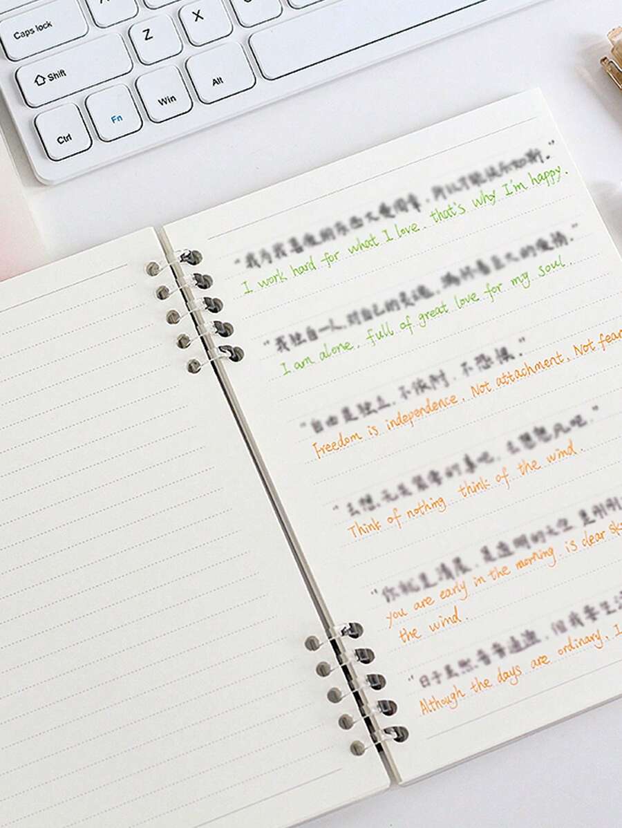 SHEIN X Jess 1pc Slogan Graphic LooseLeaf Notebook, Simple Binder