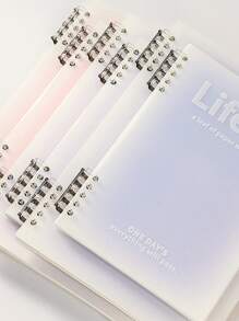 SHEIN X Jess 1pc Slogan Graphic Loose-Leaf Notebook, Simple Binder Loose Leaf Journal For Office, School, Drawing, Writing - Pink - View 6