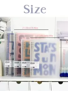 1 件可拆卸复古无硬感活页笔记本，带横线，A5/B5，适用于学生、学校用品、返校 - 淺灰色 - 查看 4