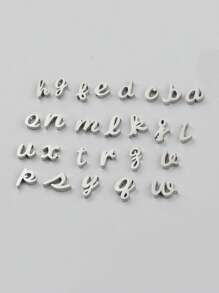1pc Fashionable Stainless Steel Letter DIY Pendant For Women For DIY Jewelry Making - Silver - View 3