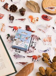 46入組動物印花隨機貼紙 - 彩色 - 查看 4