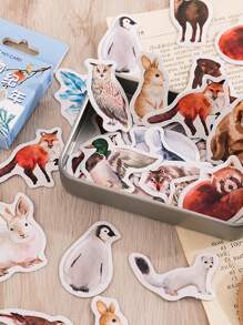 46入組動物印花隨機貼紙 - 彩色 - 查看 5