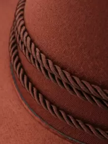 Men Rope Decor Cowboy Hat Casual - Brown - View 3