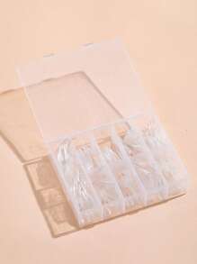 Actualice instantáneamente su apariencia con 240 uñas postizas transparentes de ataúd largo - transparente - Ver 2