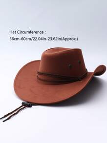 Men Rope Decor Cowboy Hat Casual - Brown - View 5