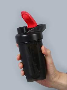 1入組便攜式搖搖瓶黑色PP運動水壺適合健身 - 黑色 - 查看 2