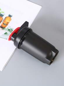 1入組便攜式搖搖瓶黑色PP運動水壺適合健身 - 黑色 - 查看 4