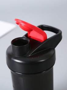 1入組便攜式搖搖瓶黑色PP運動水壺適合健身 - 黑色 - 查看 5