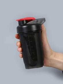 1入組便攜式搖搖瓶黑色PP運動水壺適合健身 - 黑色 - 查看 6